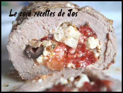 Le coin recettes de Jos FILET DE PORC FARCI AU FROMAGE FÊTA ET AUX TOMATES