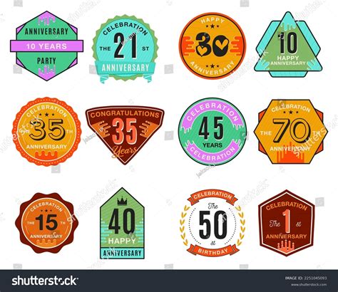 12 Anniversary Logo Templates Set Wedding Stock Vector Royalty Free 2251045093 Shutterstock