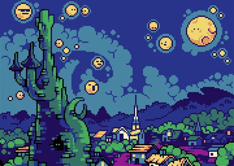 Pixilart Starry Night By Dantheberry