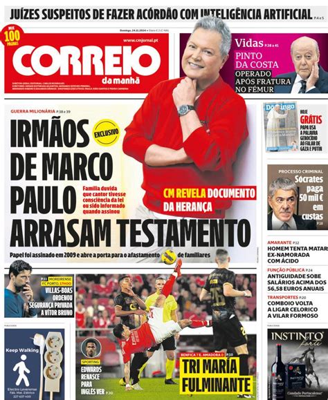 Capa Correio da Manhã 24 novembro 2024 capasjornais pt