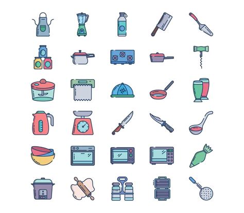 Kitchen And Cooking Tools Icon Set 11798081 Vector Art At Vecteezy