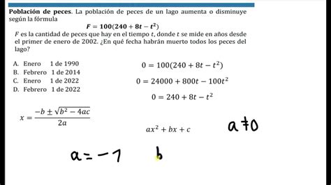 Aplicacion De La Funcion De Segundo Grado Problema Examen De Admision