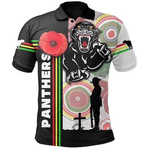 Penrith Panthers Polo Shirt ANZAC Day Power Style Fegrin