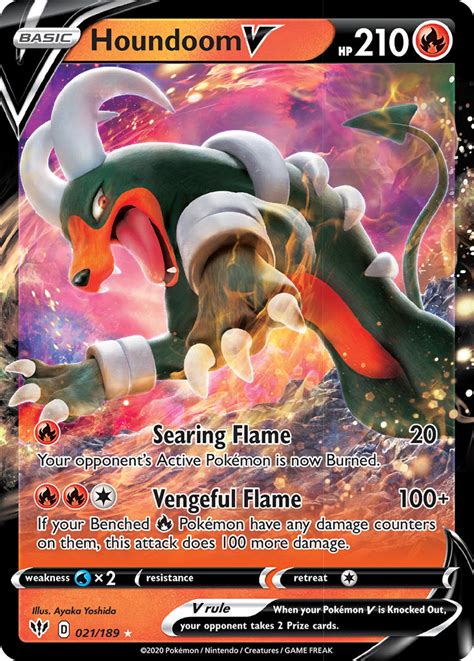 Houndoom V Darkness Ablaze DAA 021 PkmnCards Rare Pokemon