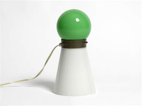 Beautiful Original 1960s Italian Table Lamp Made Of Green And White Murano Glass For Sale At 1stdibs