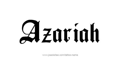 Azariah Name Tattoo Designs