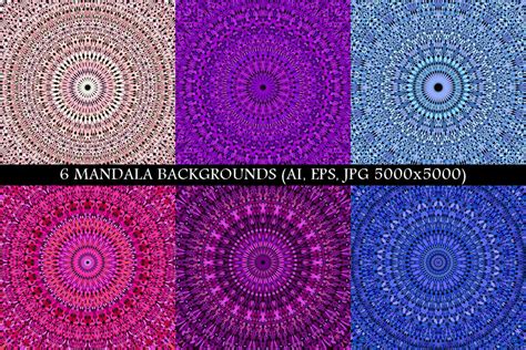 6 Floral Mandala Backgrounds Grafica Di Davidzydd Creative Fabrica