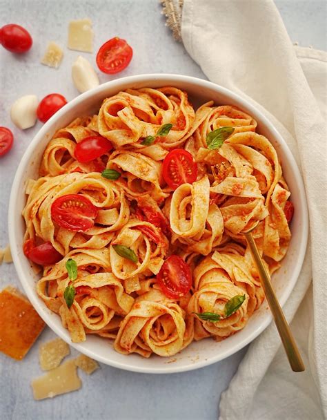 Roasted Tomato Garlic Tagliatelle Chasing Cravings