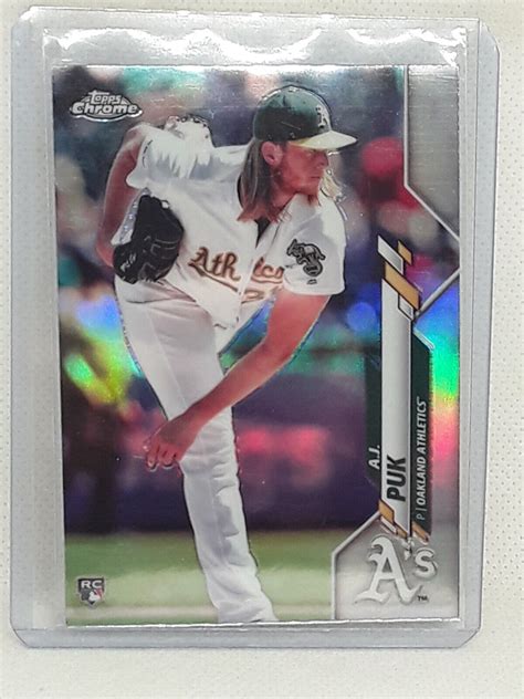 A J Puk Topps Chrome Baseball Rc Refractor Oakland