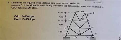 Solved Determine The Required Cross Sectional Area In Sq