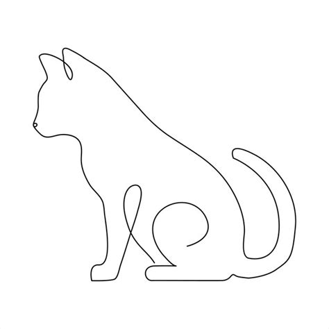 Premium Vector Vector Cat In Continuous Line Art Drawing Isolated On White Background Vector