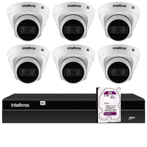 Kit 6 Câmeras IP Intelbras Full HD 2MP VIP 1230 D G4 Dome IR 30m