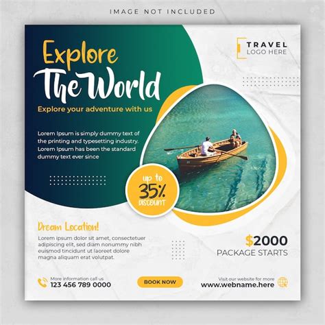 Premium Psd Travel Tour Social Media Post Or Holiday Vacation Square