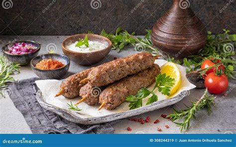 Moroccan Food Traditional Homemade Kefta Of Meat Halal Concept