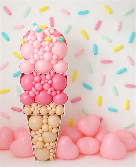 Ice Cream Cones Balloon Mosaic Digital Design Template Ice Cream