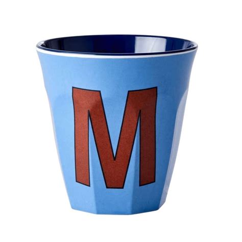 Gobelet Melamine Lettre M Bleu New Dusty Rice La Belle Vie