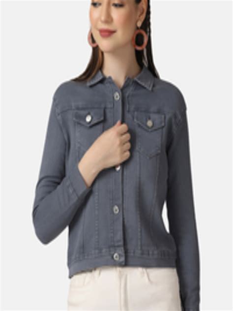 Buy Buy New Trend Women Grey Washed Lightweight Crop Denim Jacket Jackets For Women 19497906