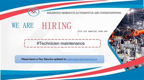 Xiezhong Morocco Recrute Des Techniciens Maintenance Dreamjob Ma