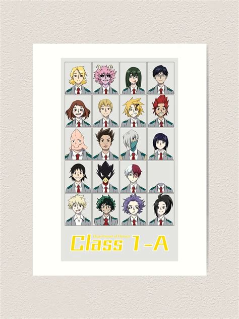 Bnha Class 1 A Art Print By Saitoayumudp Redbubble