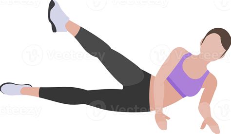 Woman Exercises Flat Color 18923307 Png