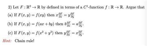 Solved 2 Let F R2→r By Defined In Terms Of A C1 Function