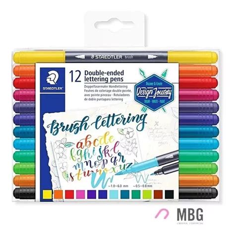 Marcador Staedtler Brush Lettering Doble Punta Pincel X 12