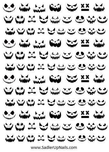 Halloween Pumpkins And Jack O Lantern Faces Are Shown In This Black And