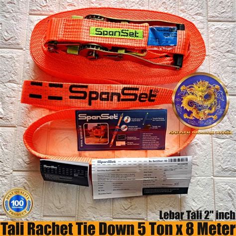 Jual Rachet Tie Down Spanset Tali Span Set 5 Ton X 8 Meter ORIGINAL