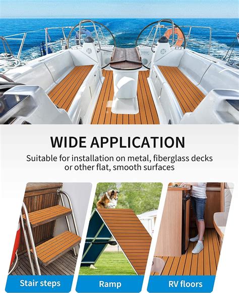 Oceanbroad 3m Self Adhesive Eva Foam Boat Flooring 48x16 Faux Teak