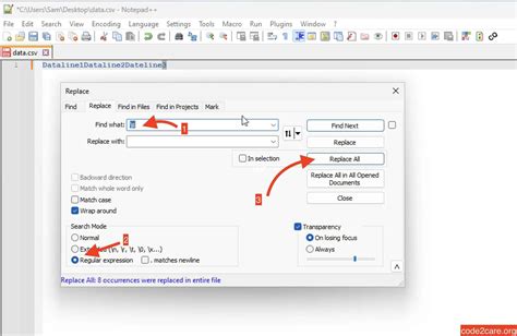 Remove All Spaces In A File Using Notepad Code Care