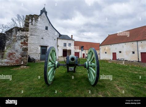 Courtyard Of Hougoumont Farm On The Battlefield Of Waterloo Stock Photo