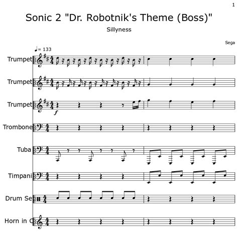 Sonic 2 Dr Robotniks Theme Boss Sheet Music For Trumpet