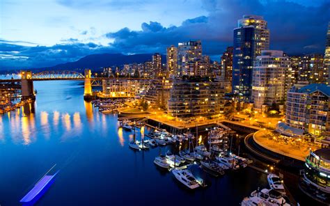 Vancouver Canada Cities Hdr Night Lights Architecture Buildings