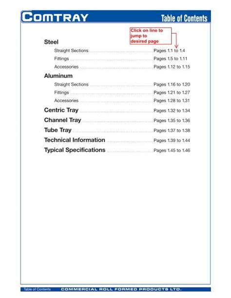 Cable Tray & Fittings - Comtray Catalogue - Commercial Roll