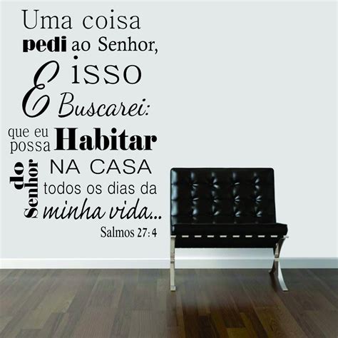 Adesivo Decoração Parede Frase Bíblica Religioso Salmos 27 4 R 93 10