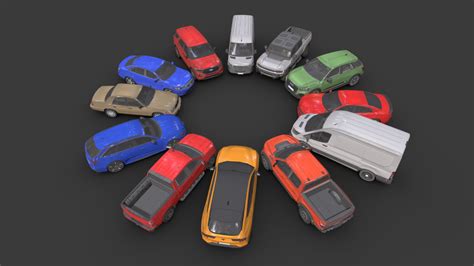 Cars Collection 12 Low Poly 3d Model By Sidra Sidramax Eb5f1fb