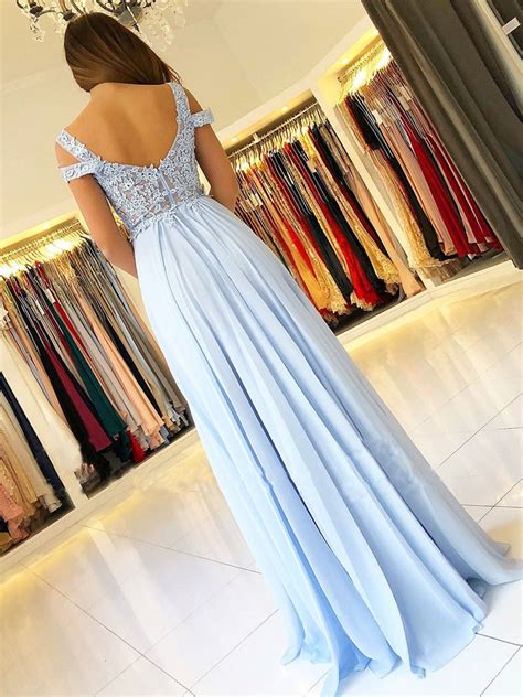 Delicate Chiffon V Neck Neckline Sweep Train A Line Prom Dresses With