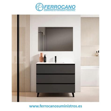 Conjunto Mueble Ba O Box Visobath Granada Cm Cajones Lavabo Flat