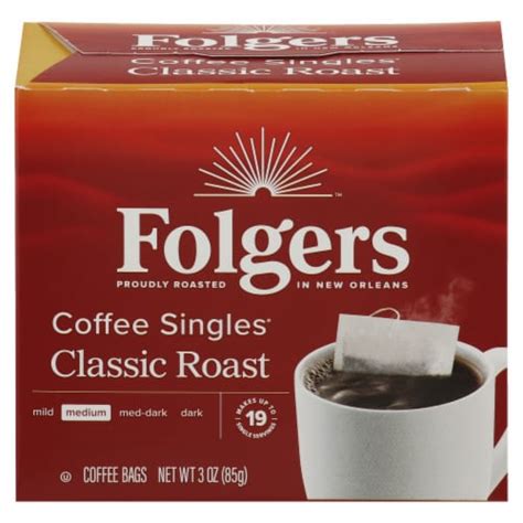 Folgers® Coffee Singles Classic Medium Roast Ground Coffee 19 Ct Kroger