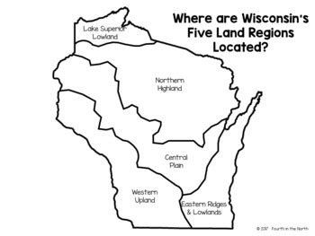 Wisconsin Land Regions Fact Book by Fourth in the North | TpT