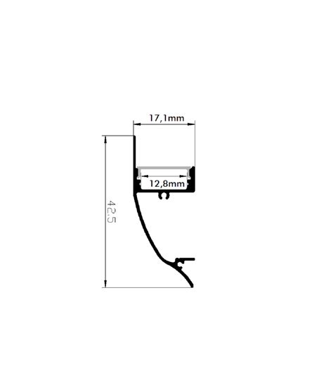 Perfil De Aluminio Modelo Cornisa 17x43mm Para Tira Led 2 Metros