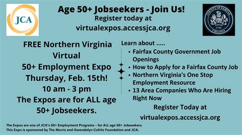 Feb 15 | This, Thur. Feb. 15 Virtual 50+ Employment Expo Age 50 ...