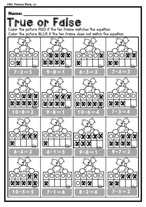 Subtraction Activity Using 10 Frames