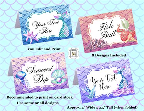 Mermaid Food Labelfood Tentscandy Labels Editable · Major Gates