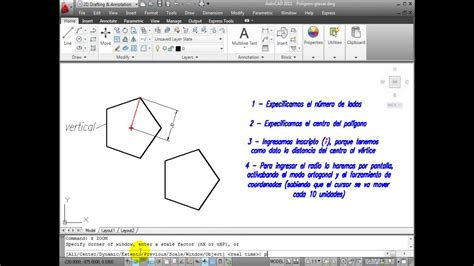 Diseño Asistido Curso de Autocad Comando Polígono 2da parte YouTube