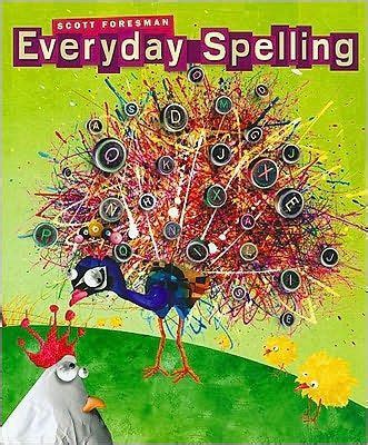 The Cover Of Every Day Spelling Book With A Peacock And Bird In Front Of It