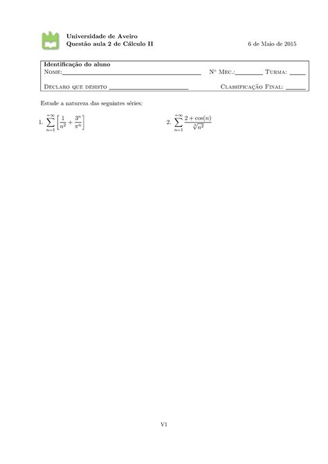 Questão Aula 2 Quest ̃ao Aula 2 De C ́alculo Ii 6 De Maio De 2015