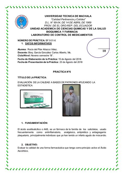 Practica De Aspirina PDF