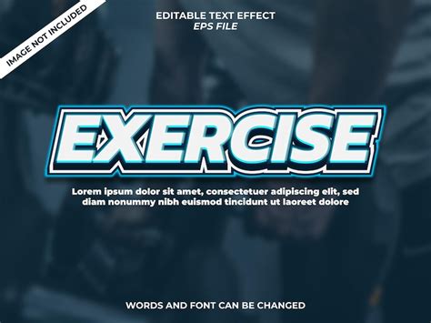 Premium Vector Exercise Text Effect Font Editable Typography 3d