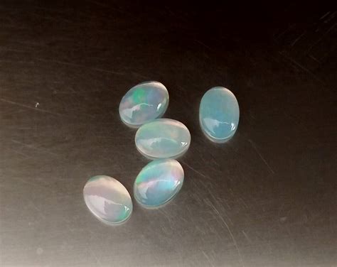 White Welo Ethiopian Opal 8 6 Mm Oval Cabochon 5 Pc Set Natural